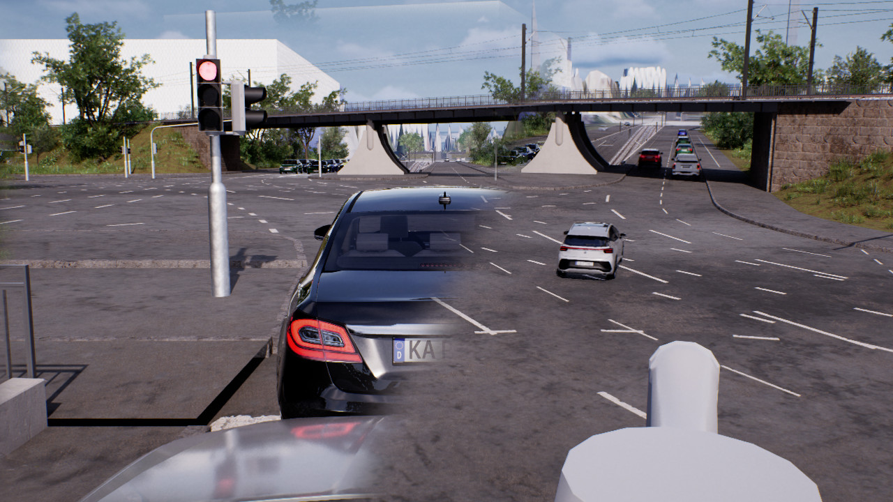 Split screen rendering, showing two camera renderings of different positions.